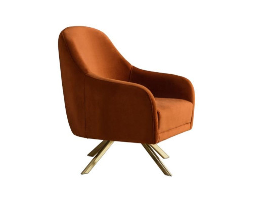 Orange Armchair Stainless Steel Feet Modern Single Seat Upholstery Furniture