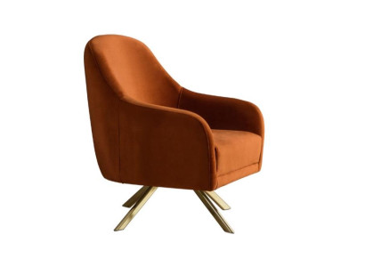 Orange Armchair Stainless Steel Feet Modern Single Seat Upholstery Furniture