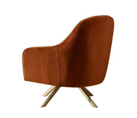 Orange Armchair Stainless Steel Feet Modern Single Seat Upholstery Furniture
