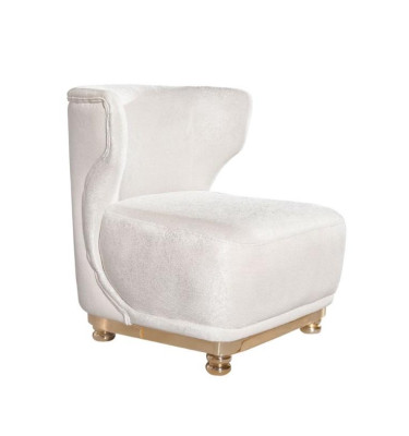 Designer White Armchair Living room Comfort Armchair Upholstery Recliner