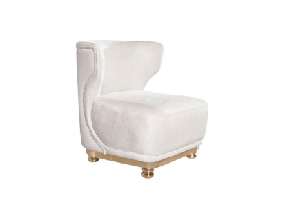 Designer White Armchair Living room Comfort Armchair Upholstery Recliner