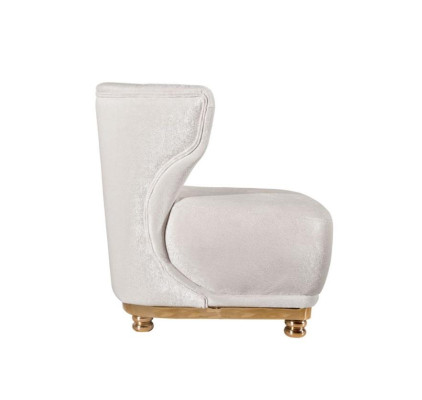 Designer White Armchair Living room Comfort Armchair Upholstery Recliner