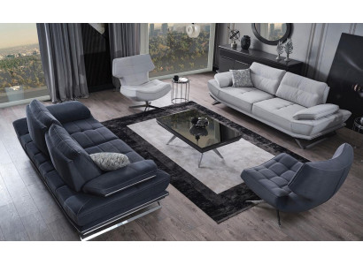 Living room Multicolor Set Consists of 2x 3-Seater Sofas and 2x Armchair