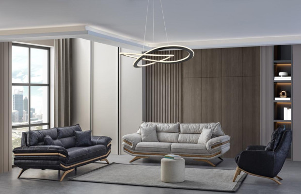 exclusive living room set consists of 2x 3-seater sofas and armchair 3 pieces