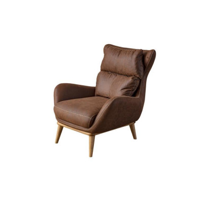 exclusive Armchair Brown Color Elegant Furniture Imitation leather Upholstered furniture