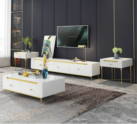 Sideboard Coffee table Sideboard Low Board Side Wardrobe Living Room 4pcs.