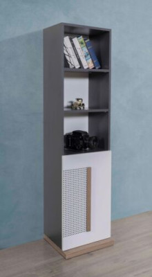 Wardrobe Wood Bookcase Youth Room Gray Cabinets Shelf Furniture new
