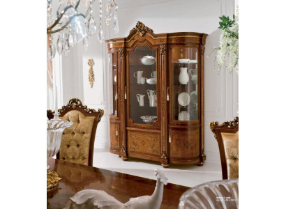 Display case Cabinets Showcases Wood Luxury Glass Cabinet Furniture Wardrobe Brown Baroque new