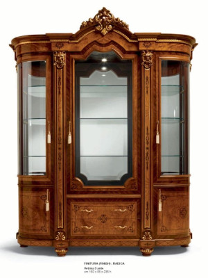 Display case Cabinets Showcases Wood Luxury Glass Cabinet Furniture Wardrobe Brown Baroque new