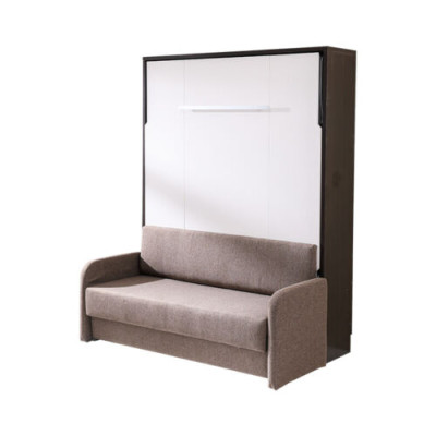 Wardrobe Bed with Sofa Upholstery Wall Cabinets Sleep Bed folding Furniture + Couch new