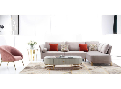 Living room Modern sofa Corner sofa L-shape Coffee table Corner sofa Upholstery 2-piece. Set new