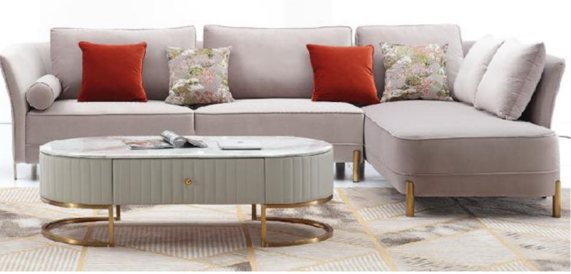 Living room Modern sofa Corner sofa L-shape Coffee table Corner sofa Upholstery 2-piece. Set new