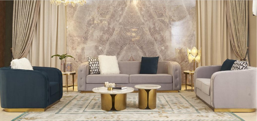 Luxury Hotel Furniture Seater Sofa set Upholstery Furniture Living room Three Seater Couch