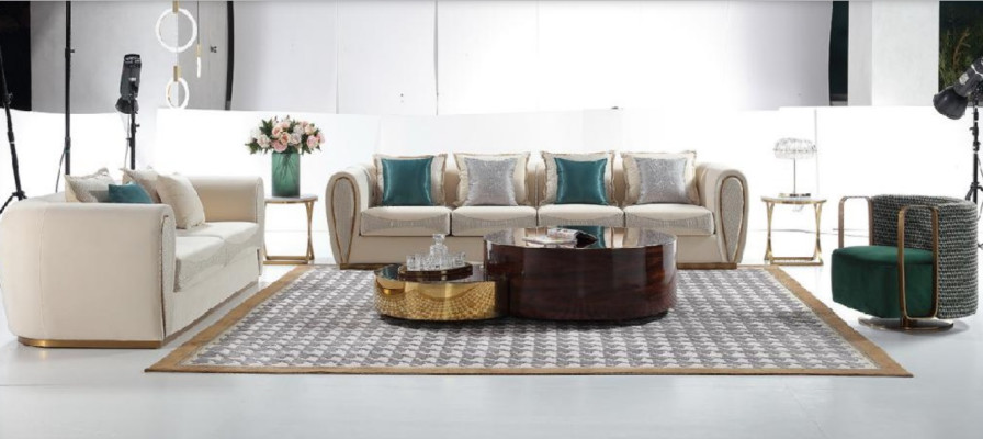 Sofa set 3+2+1 Seater Set Design Sofas Upholstery Couches Modern Textile Relax