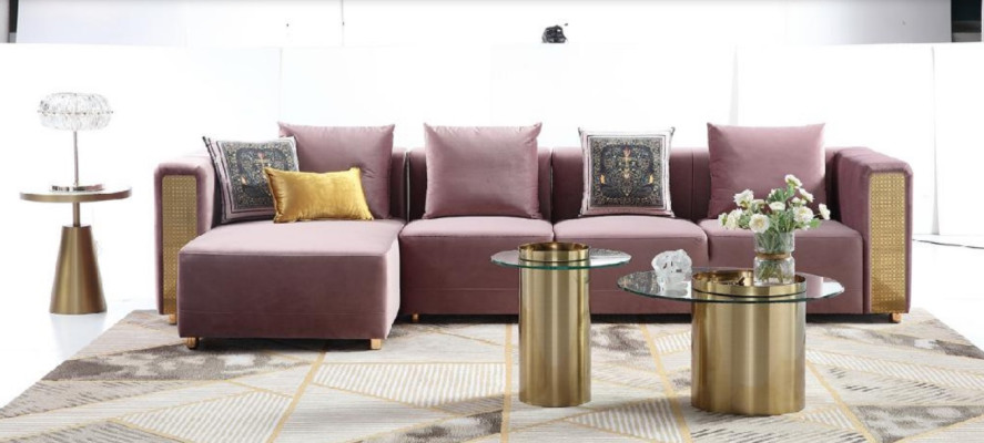 Corner sofa L-shape Coffee table Upholstery Corner Living room Luxury Furniture Sofa Couch 3-piece