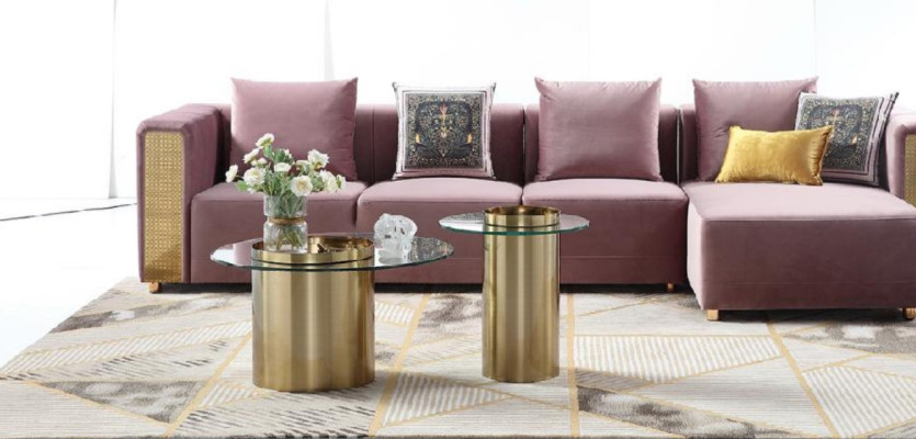 Corner sofa L-shape Coffee table Upholstery Corner Living room Luxury Furniture Sofa Couch 3-piece