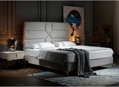 Double bed Bedroom Hotel Ehe Luxus Bed 2x Bedside table 3pcs. new bed set