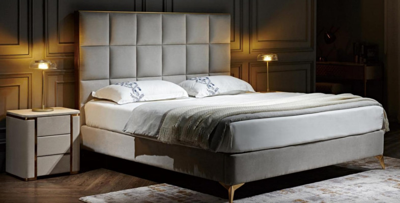 Bed 2x Bedside table 3 pcs. Bedroom Set Designer Luxury Group new Suite