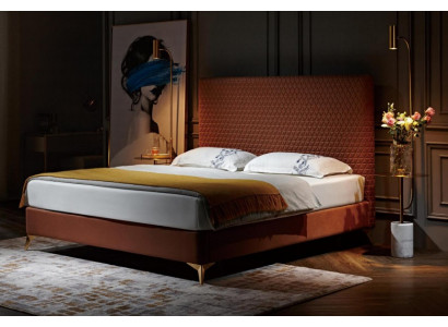 Luxury Bed Upholstered bed Leather Bedroom Beds 180x200cm Double bed Hotel Marriage