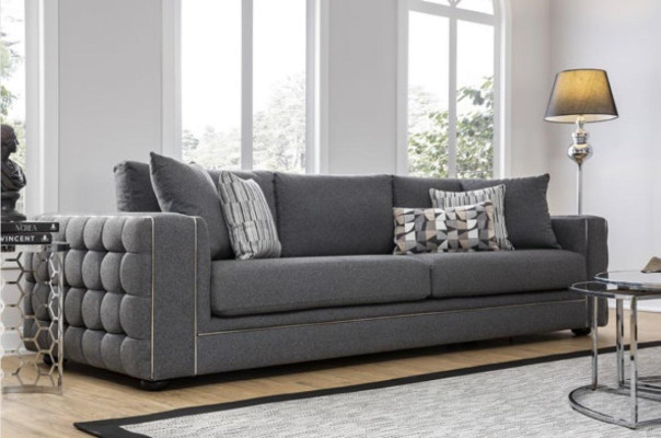 Luxury Living room Sofa 2 Seat Two-seater gray Couch Chesterfield Couches new