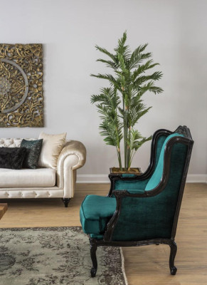 Classic Armchair Luxury Upholstery Textile 1Seater Upholstery Single Seater Modern Green