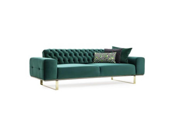 Luxury Living room Sofa 2 Seat Two-seater Green Couch Chesterfield Couches new
