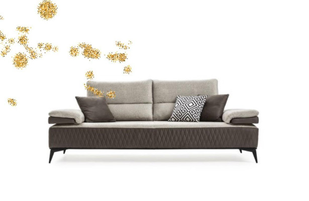 Luxury Three Seater Modern Couch Furniture Gray Couches Classic Sofas Fabric Textile