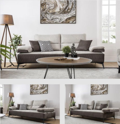 Luxury Three Seater Modern Couch Furniture Gray Couches Classic Sofas Fabric Textile