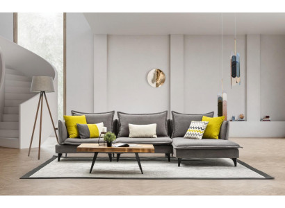Gray Chesterfield Upholstered Sofa Sofa Corner sofa Suite Upholstery Luxury Corner Sofas