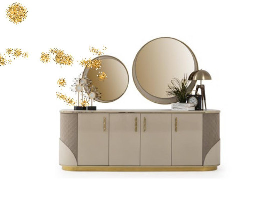 Dining room set 10 pieces. Suite Luxury Table 6x Chair Sideboard Mirror Furniture Wood