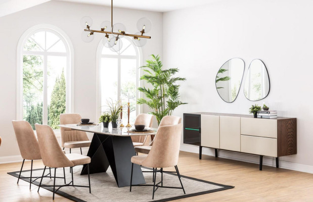 Dining set Dining set Furniture Group Dining room Dining table 6x Chair Suite 7pcs