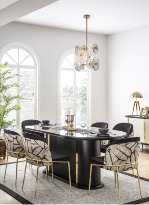 Dining room Dining table Chair 6x Chairs Table Tables Metal Ess Group Set 7pcs. new