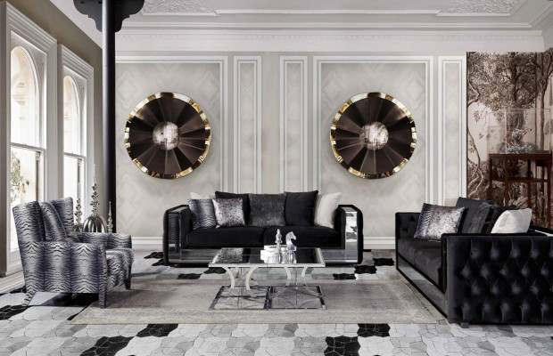 Chesterfield Sofa 3 Seater Living room Modern Design Sofas Textil Couches new