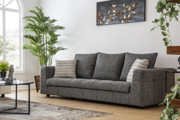 Luxury Sofa 4 Seat Fabric Living room Modern Design Gray Sofas Upholstery Couches