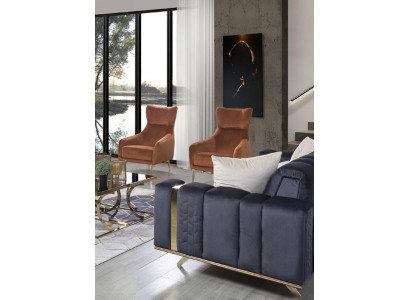 Luxury Sofa set Couch Textile Couches 4+3+1 Seat Sofas Living room Fabric