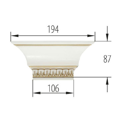 Element for walk-in wardrobe wardrobe crown Verona V-crown attachment