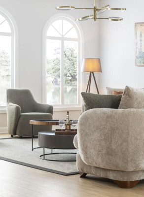 Armchair Luxury Couch 1 Seater Sofa Textile Fabric Couches Relax Club Furniture