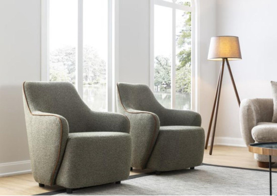 Armchair Luxury Couch 1 Seater Sofa Textile Fabric Couches Relax Club Furniture