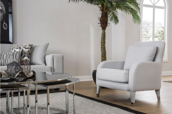 Armchair Seater Design Living room Upholstery Wood Upholstery Modern Luxury Gray new
