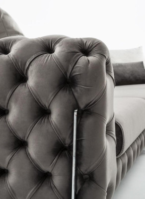 Gray Chesterfield Upholstered Sofa Sofa Corner sofa Suite Upholstery Luxury Corner Sofas new