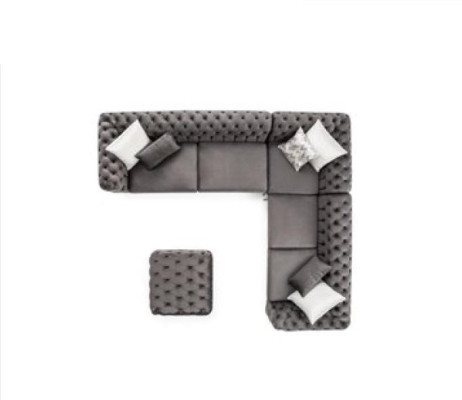 Gray Chesterfield Upholstered Sofa Sofa Corner sofa Suite Upholstery Luxury Corner Sofas new