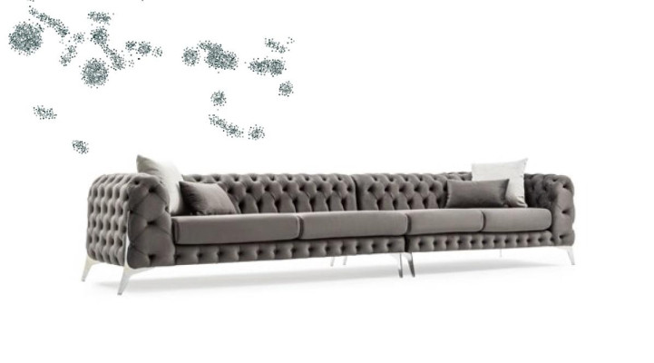 Gray Chesterfield Upholstered Sofa Sofa Corner sofa Suite Upholstery Luxury Corner Sofas new