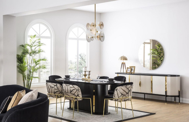 Luxury Dining room dining set 8-piece set Dining set Chair Set Furnishings