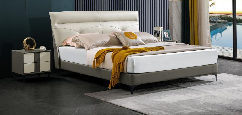 Designer Upholstery Double bed Beds Bed Bedroom marriage bed leather bed new A591