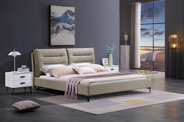Furniture Beds Double bed Bedroom Luxury Double Bed Beige Hotel Furnishings