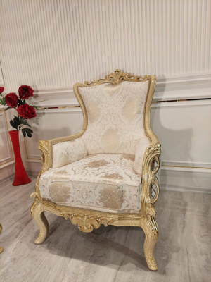 Sofa set Sofa 3+1 Seater Armchair Table carved legs Coffee table 3pcs.