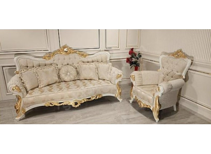 Classic Couch Living room Sofa set Furniture Furnishings 3+1 Seat Sofa