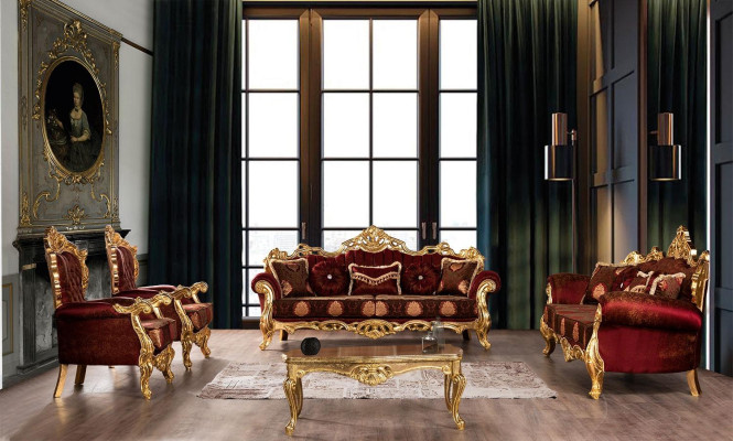 Luxury Coffee table Table 136x90 Baroque Rococo Tables Rectangular Decoration