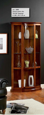 Classic Brown Display case French Style Furniture Chest of drawers Sideboard Glass Cabinet
