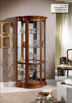 Display cases Glass Wardrobe Brown Display case Living room Wood Sideboard Luxury Furniture Italy